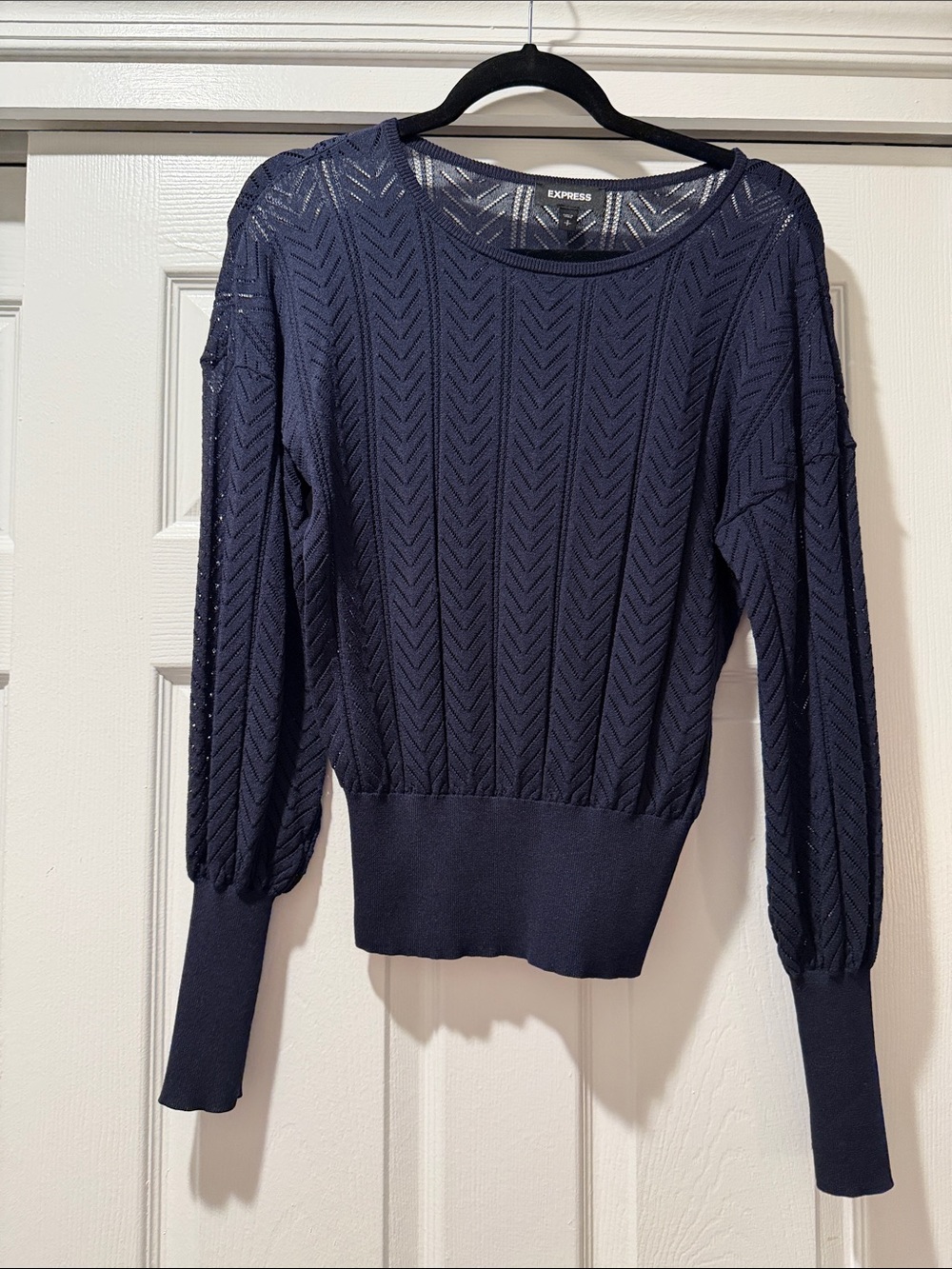 Express Navy Knit Pullover Sweater